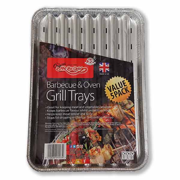 BAR-BE-QUICK FOIL GRILL TRAYS 5PK
