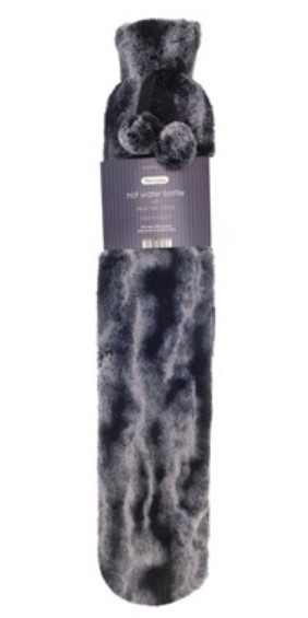 TWO TONE FUR LONG HWB CHARCOAL