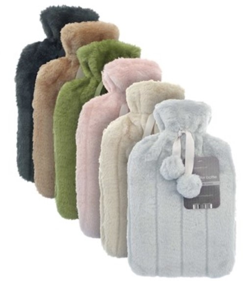 HOT WATER BOTTLE WITH FUR COVER