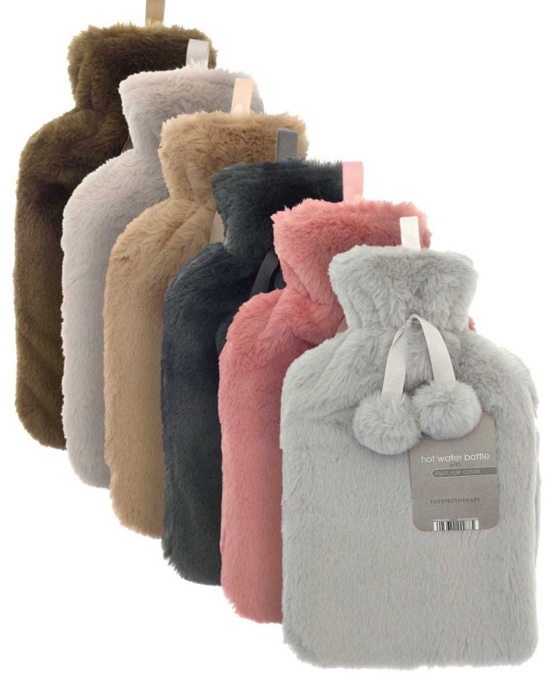 HOT WATER BOTTLE WITH FUR COVER