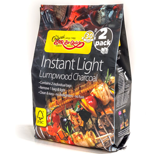BAR-BE-Q INSTANT LIGHT CHARCOAL 2PK