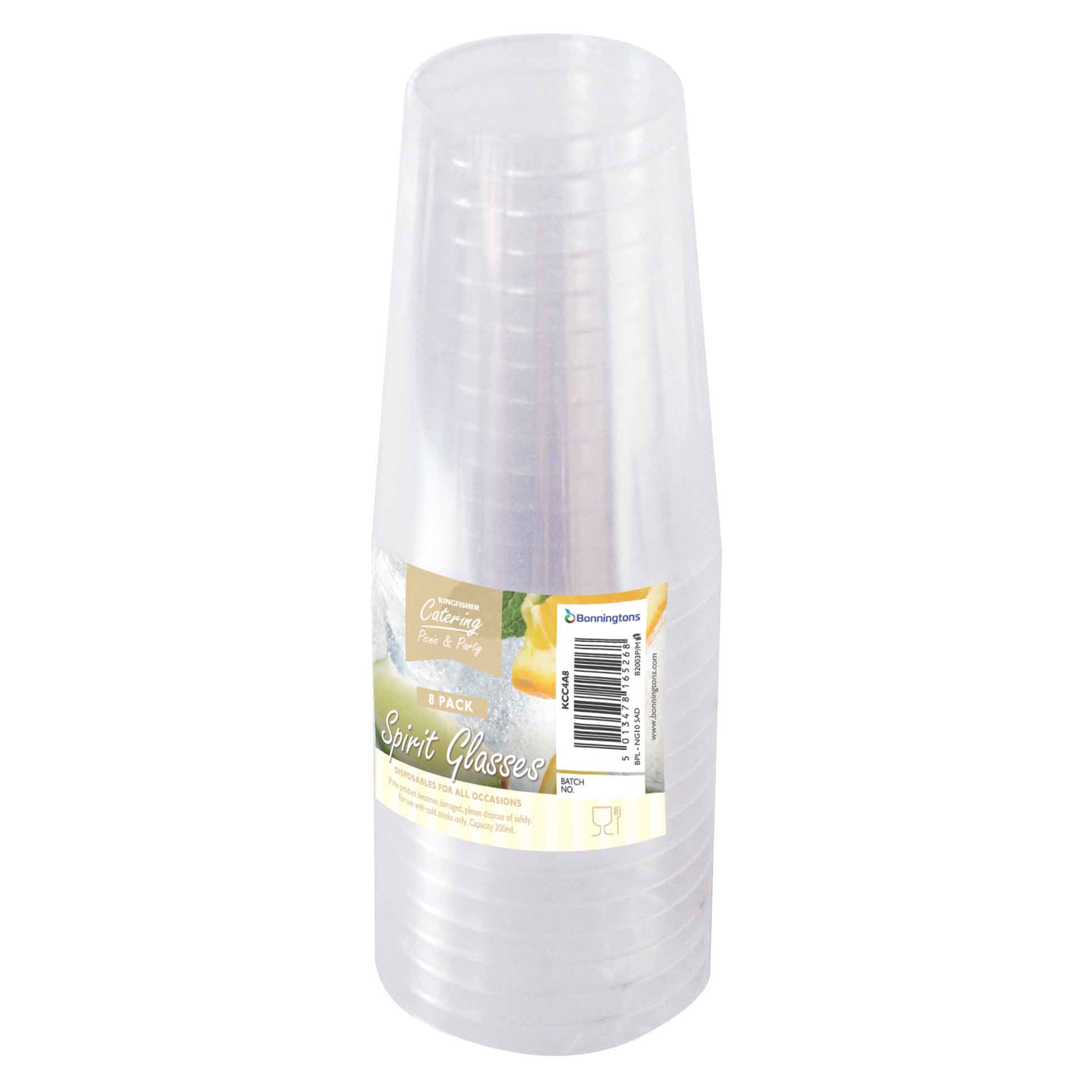 K/F PLASTIC SPIRIT GLASSES 8 PACK