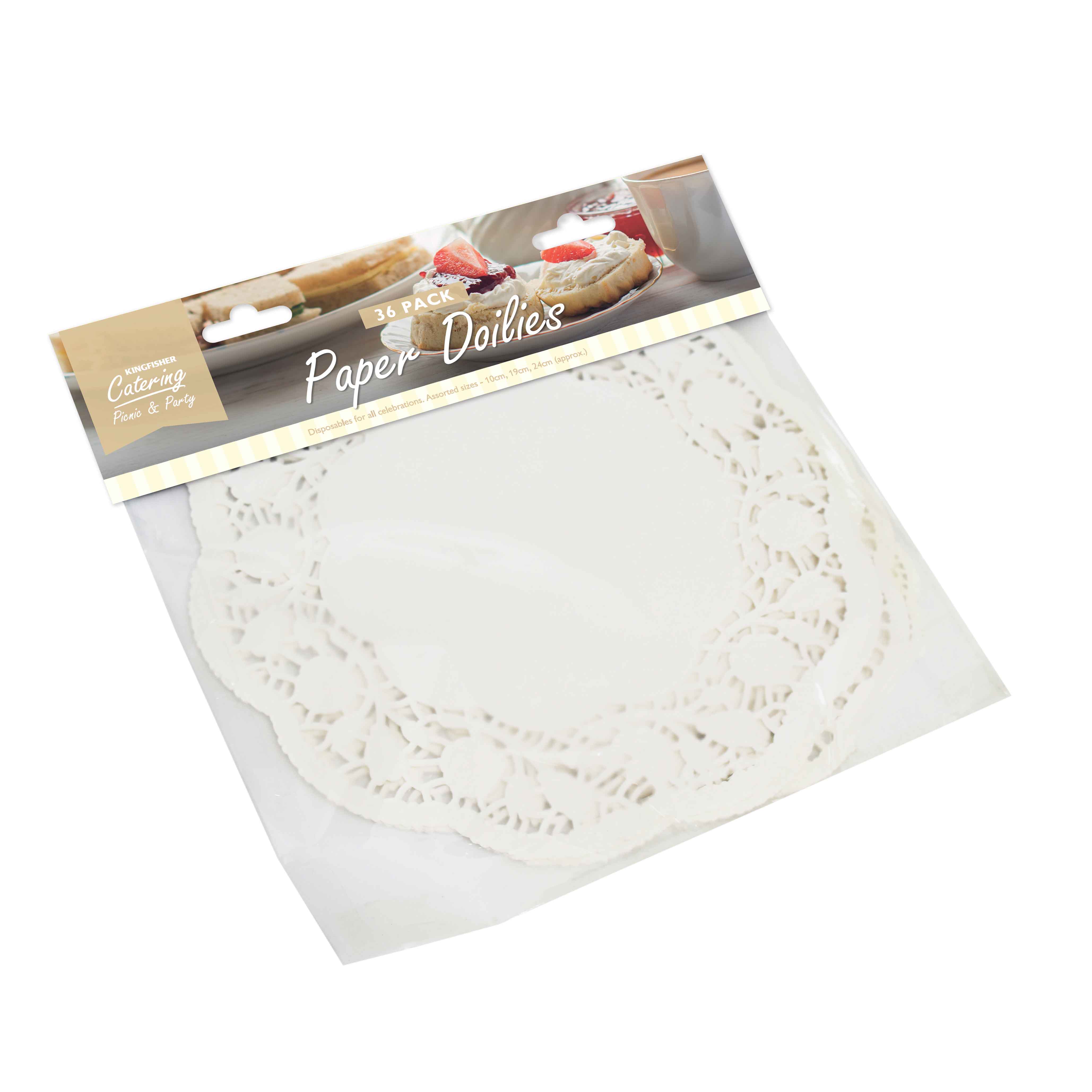 K/F ASSORTED WHITE DOILIES 36 PACK