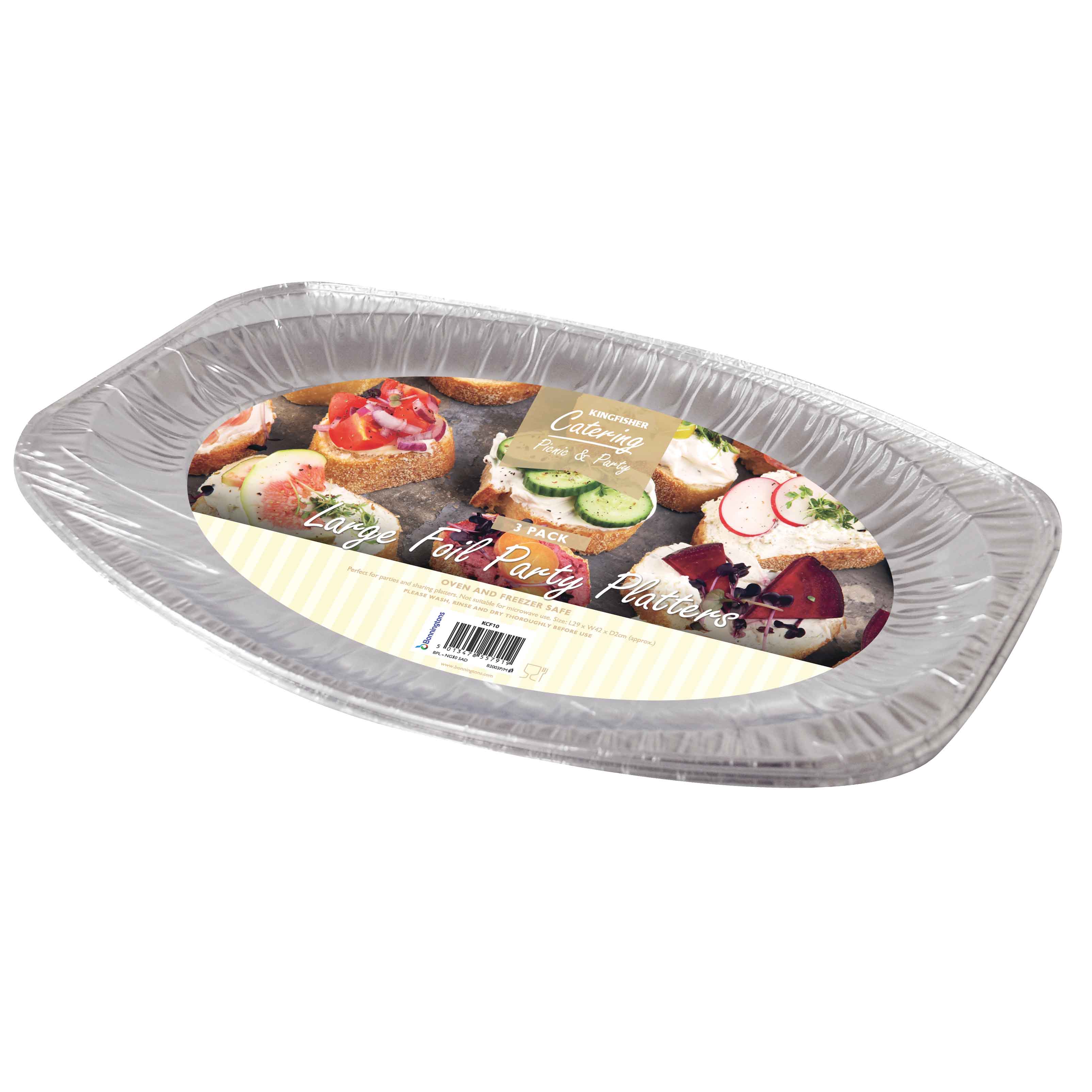 K/F 17 INCH FOIL FOOD PLATTERS 3PK