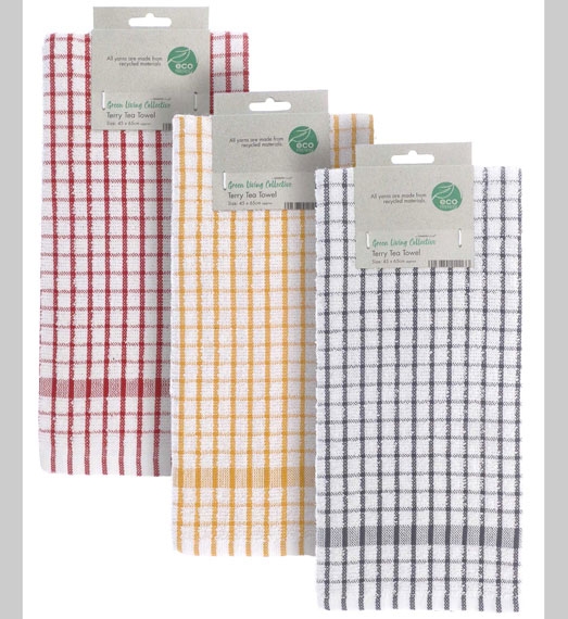 ECO DESIGN TERRY TEA TOWEL 1PK