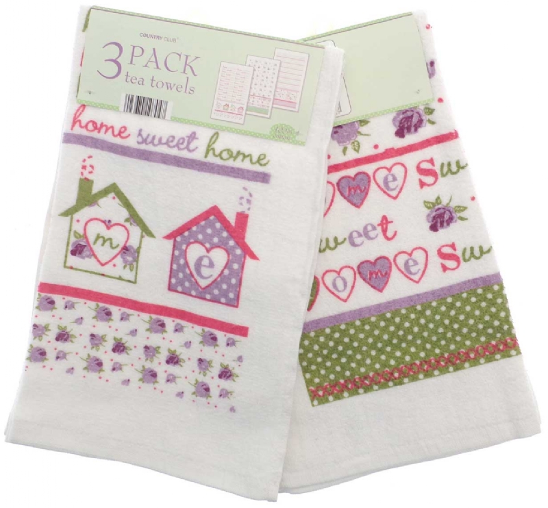 HOME SWEET HOME TEA TOWEL 3PK
