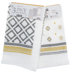 VELOUR GLOBAL GEO TEA TOWEL 3PK