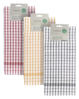 ECO DESIGN TERRY TEA TOWEL 2PK