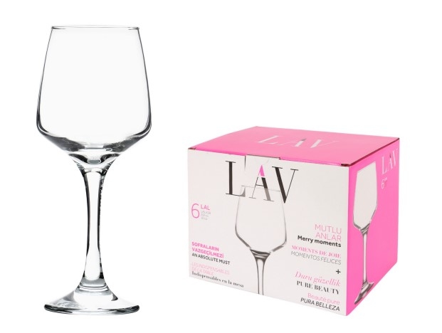 LAV RED WINE GLASSES 295ML 6PK