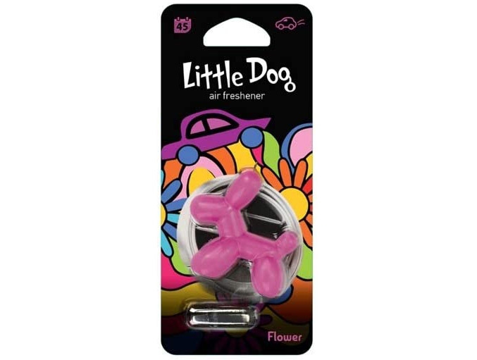 LITTLE DOG PINK FLOWER