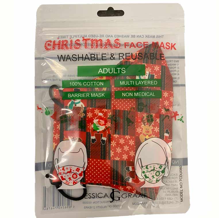 JG ADULT FACE MASK CHRISTMAS DESIGN