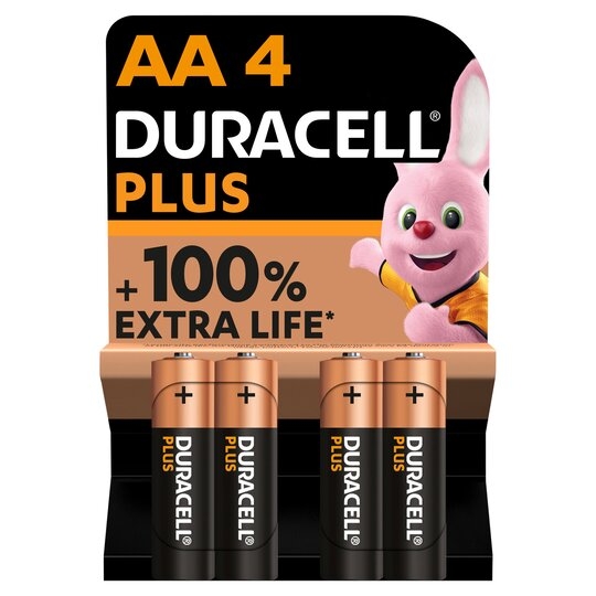 DURACELL PLUS AA BATTERIES 4 PACK