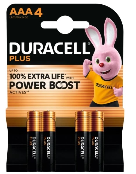 DURACELL POWER BOOST AAA100% 4 PK