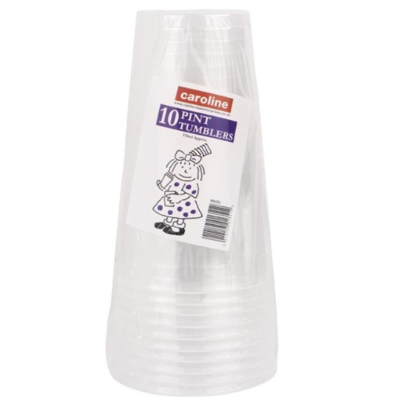 C/L PLASTIC PINT GLASSES 10 PK