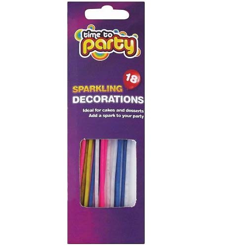 TIME TO PARTY CAKE SPARKLERS 18PK
