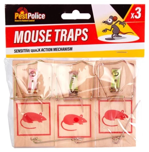 PEST WOODEN MOUSE TRAPS 3 PACK