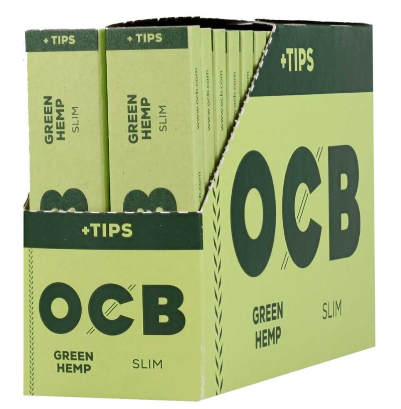 OCB GREEN HEMP SLIM PAPERS & TIPS
