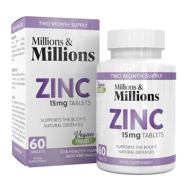 MILLIONS ZINC 15MG 60S