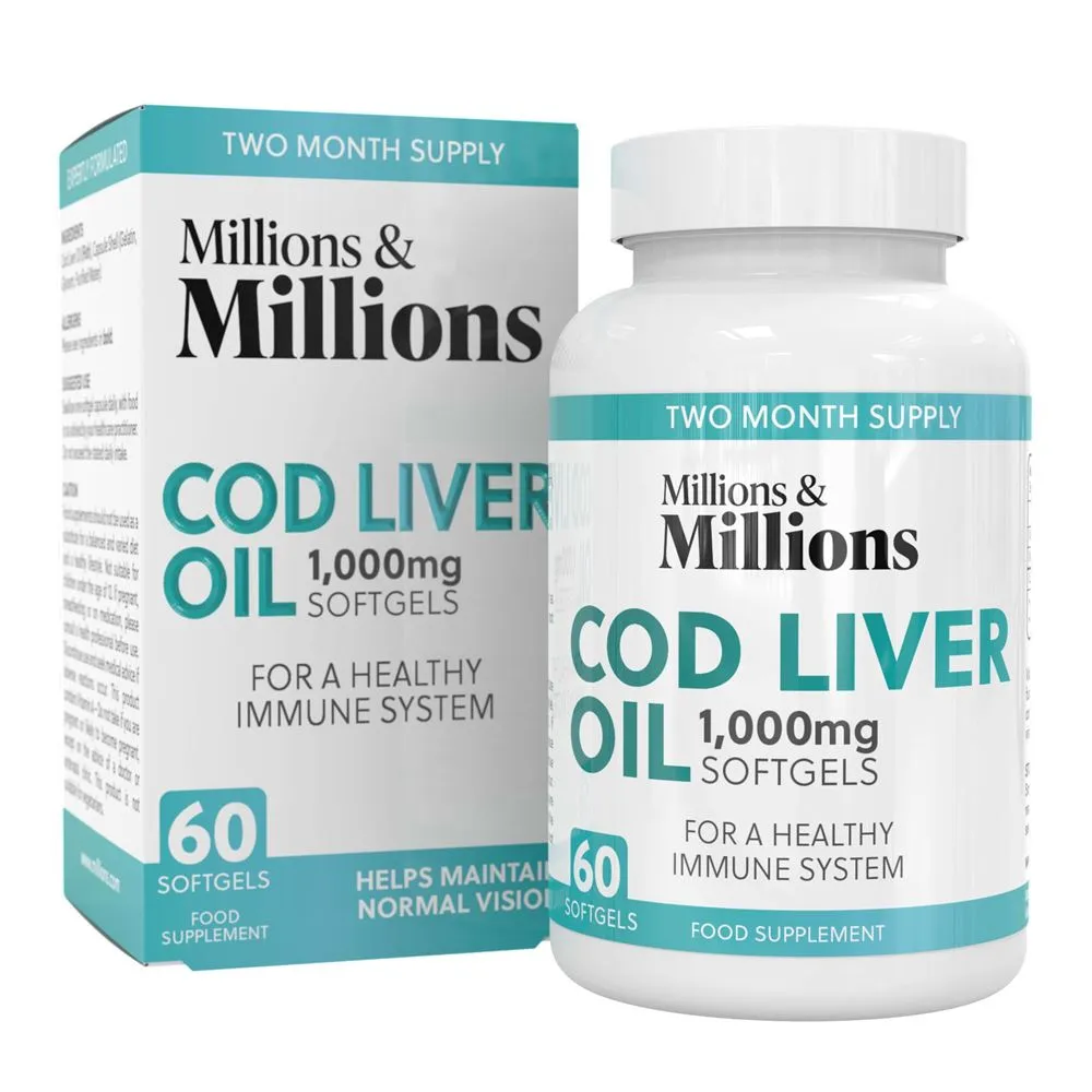 MILLIONS COD LIVER OIL 1000MG 60S