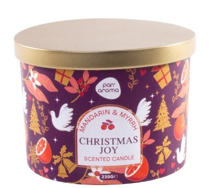 CHRISTMAS JOY CANDLE WITH LID 230G
