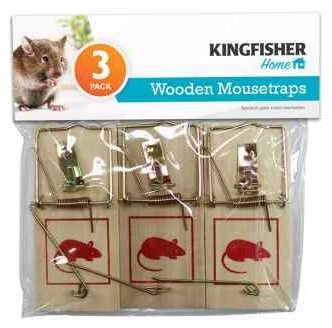K/F WOODEN MOUSE TRAPS 3 PACK