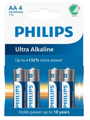 PHILIPS ULT ALKALINE AA BATTS 4PK