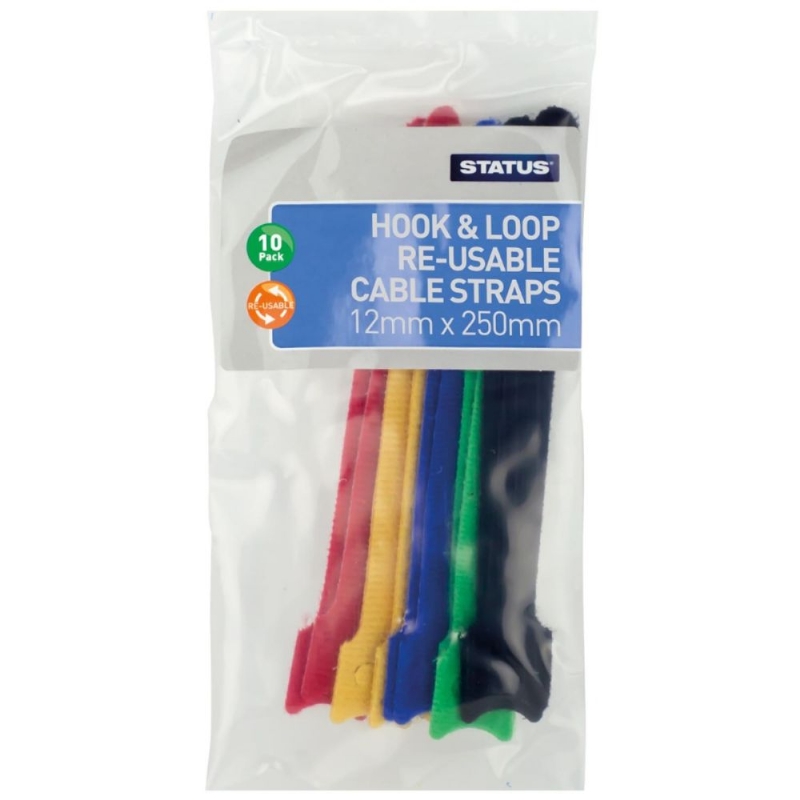 STATUS REUSE HOOP LOOP TIES 10PK