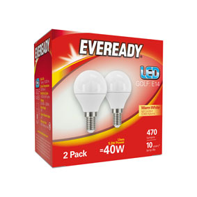 EVEREADY LED GOLF 5.2W/40W SES 2PK