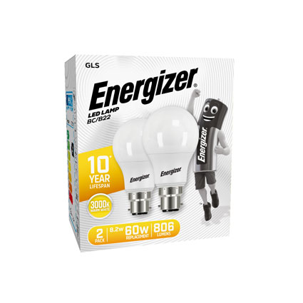 ENERGIZER LED GLS BULB 8.5W/60W BC