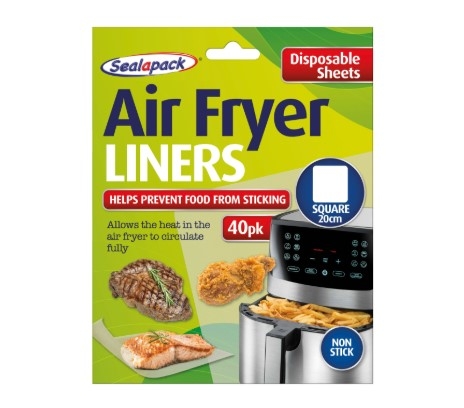 AIRFRYER LINERS SQUARE 20CM 40PK