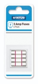 STATUS 3 AMP FUSES 4PK