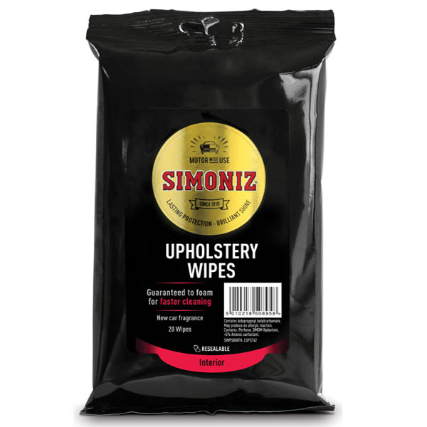 SIMONIZ UPHOLSTERY WIPES 20 PACK
