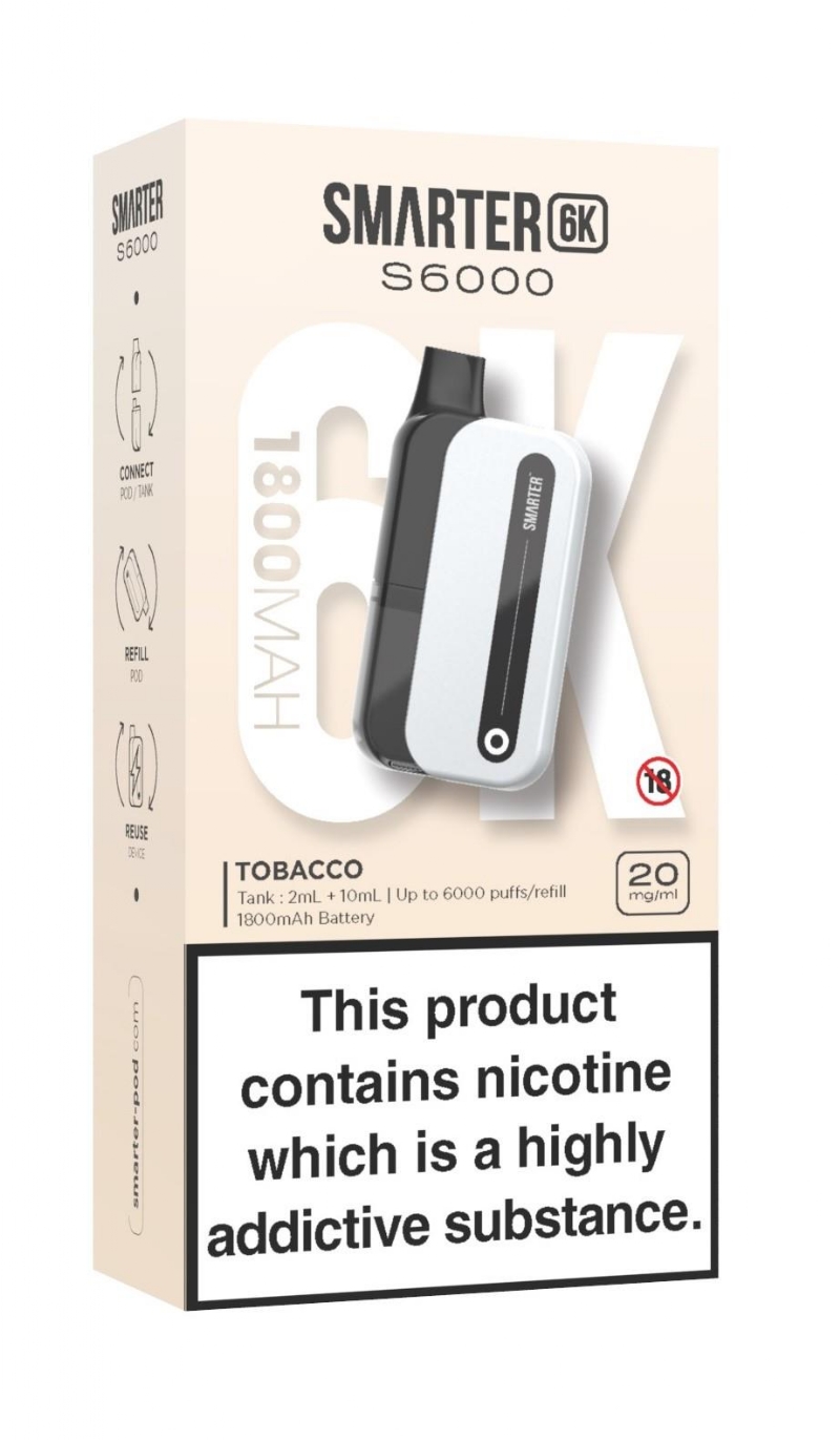 SMARTER 6K KIT TOBACCO 20MG