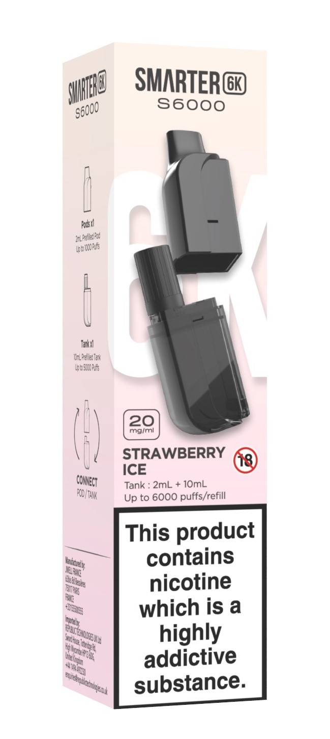 SMARTER 6K POD STRAW ICE 20MG