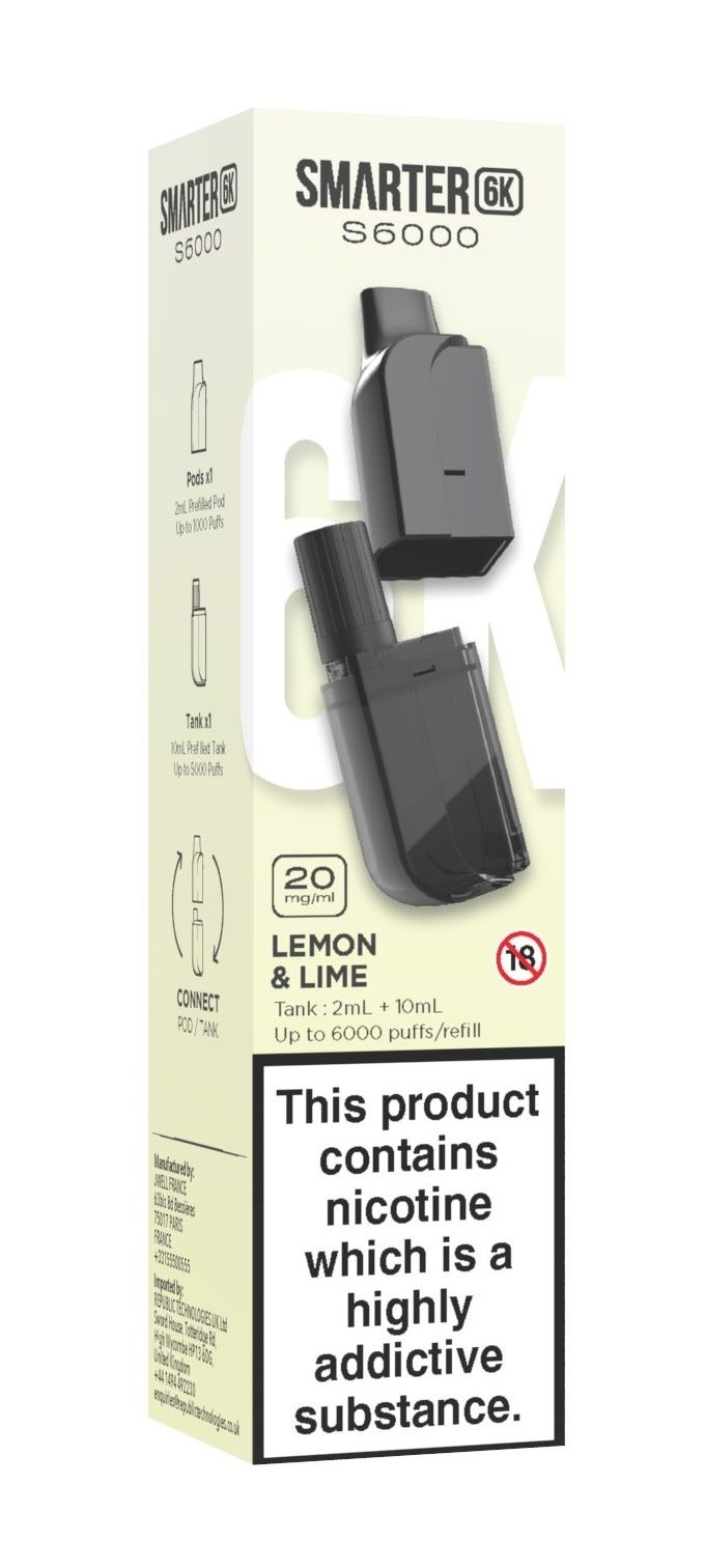 SMARTER 6K POD LEMON&LIME 20MG