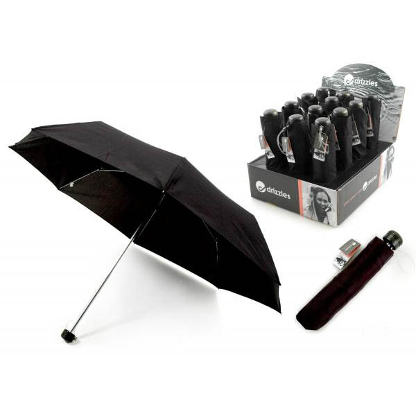 DRIZZLES BLACK SUPER MINI UMBRELLA