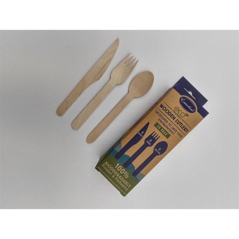 ECO WOODEN CUTLERY ASSORTMENT 24PK