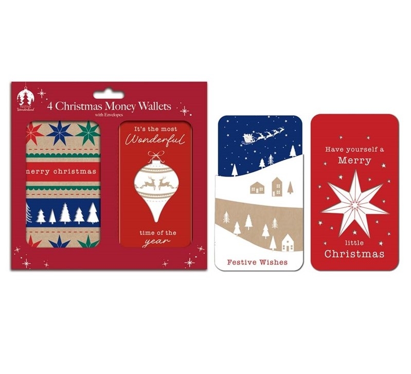 XMAS MONEY WALLET WITH ENV 4PK