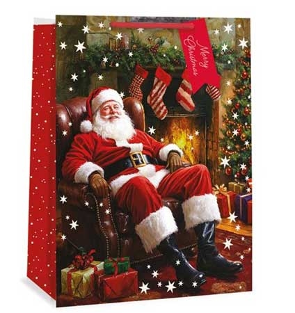 XMAS TRAD SANTA GIFT BAG L