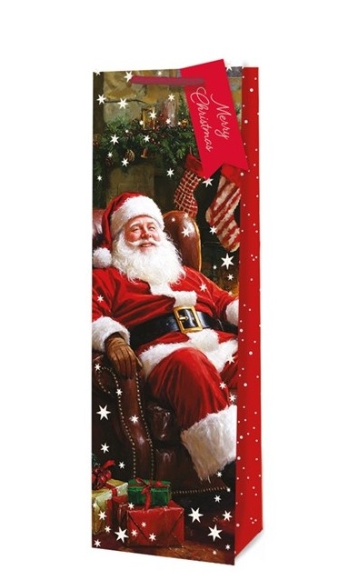 XMAS TRAD SANTA BOTTLE GIFT BAGS