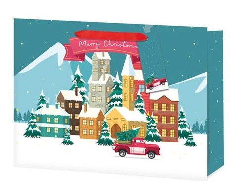 XMAS WINTER VILLAGE GIFT BAG L