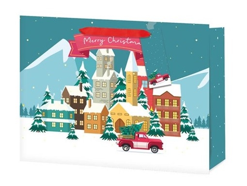 XMAS WINTER VILLAGE GIFT BAG M