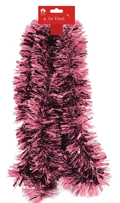 XMAS CHUNKY TINSEL 2M BLUSH PINK