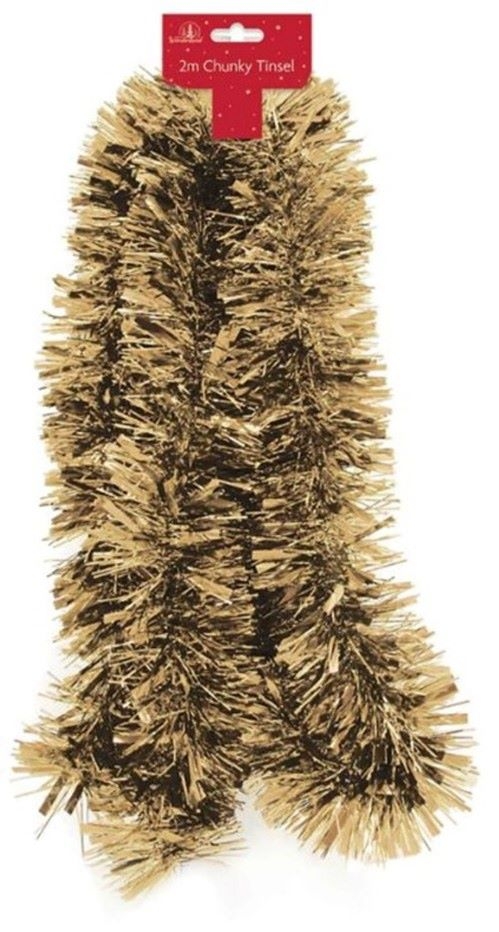 XMAS CHUNKY TINSEL 2M GOLD