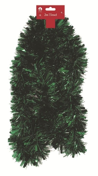 XMAS CHUNKY TINSEL 2M GREEN