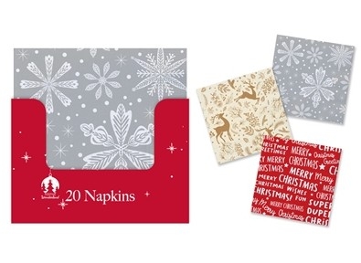 XMAS 20PK TRAD PAPER NAPKINS