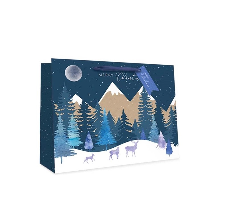 XMAS MIDNIGHT FOREST GIFT BAG MED