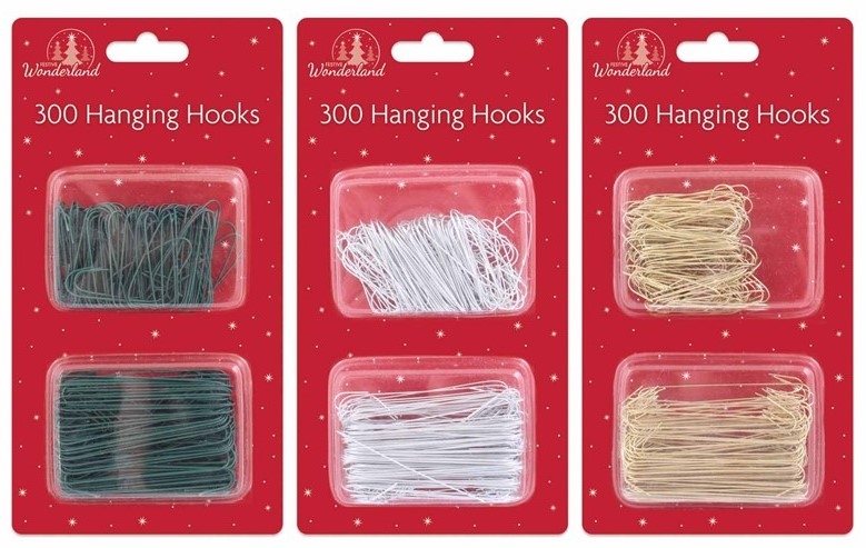 XMAS 300 ASSORTED TREE HOOKS
