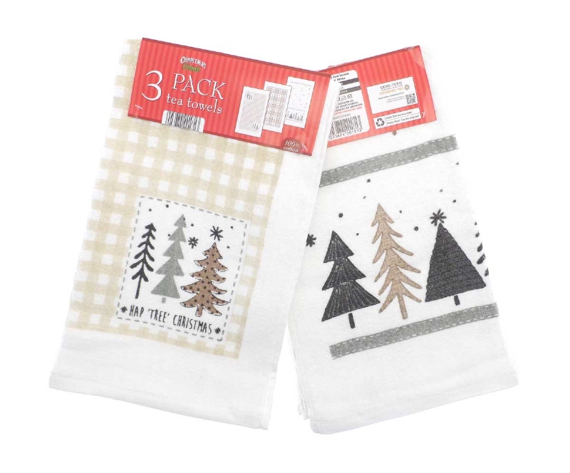 HAP TREE XMAS 3PK KITCHEN TOWEL