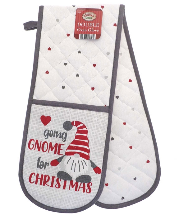 GNOME FOR XMAS DOUBLE OVEN GLOVE